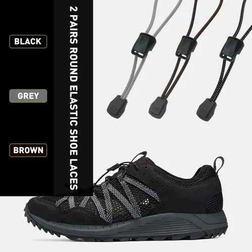 Vista 3 de 2 pares de cordones elásticos sin atar, cordones elásticos originales de repuesto para zapatos de agua elásticos Merrell