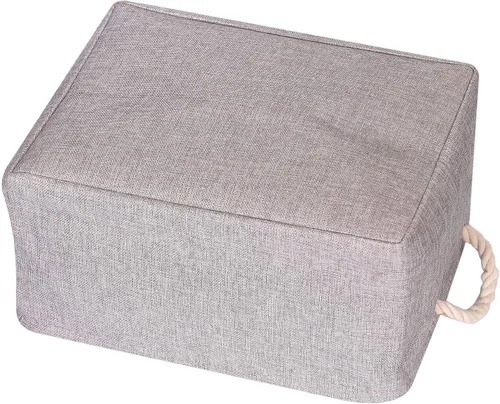 Vista 8 de TENABORT Paquete de 4 cestas de almacenamiento grandes, caja de almacenamiento plegable, organizador plegable de tela con asas para armario, hogar