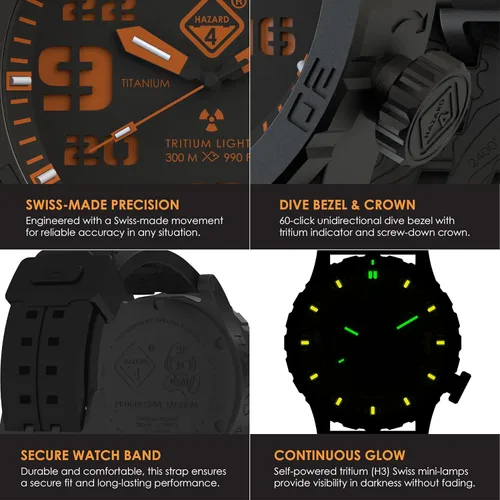Vista 14 de HAZARD 4 Heavy Water Diver™ : Titanium Tritium Dive-Watch