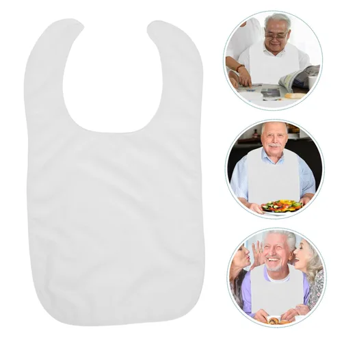 Vista 7 de Babero para adultos que alimentan a hombres y mujeres mayores con necesidades especiales, grandes, reutilizables, de poliéster, lavado de cara