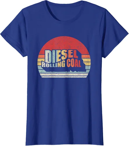 Vista 36 de Camiseta de camión diésel con motor diésel retro y divertido de carbón, Negro