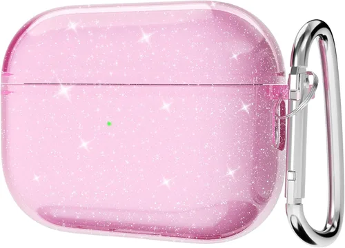 Vista 14 de Svanove Funda para Airpods Transparente con Purpurina, Funda Brillante y Bonita para Airpods de 1ª y 2ª Generación con Llavero, Carcasa Rígida
