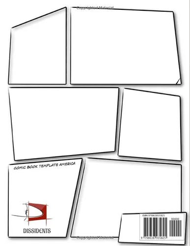 Vista 2 de Blank Comic Book Comicas Awsome 120 Blank Comic Book Templates for Kids Teens and Adults - Draw Your Own Comics 2- 7 Panel Without Bubbles - Blank