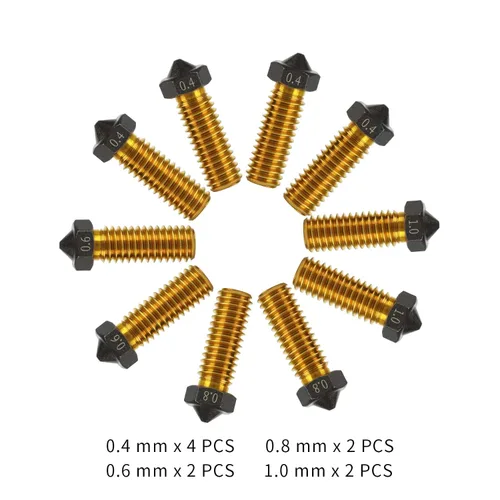 Vista 2 de IdeaFormer-3D 10 boquillas de PTFE Volcán 0.4/0.6/0.8/1.0 Hotend Extrusora PTFE Volcano Boquilla para Artillery Genius, Sidewinder X1, X2