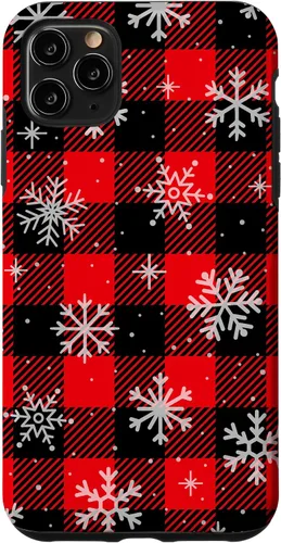 Vista 12 de iPhone 13 Copos de nieve caída nieve nieve Navidad invierno rojo cuadros caso