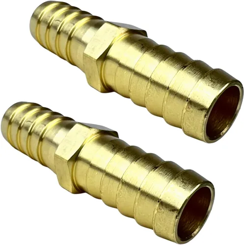 Vista 3 de 2 piezas de accesorios de manguera de latón de 1/2 pulg. con púas, accesorios de empalme de metales, reparador, acoplador de púas igual, adaptador