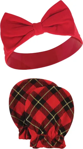 Vista 90 de Hudson Baby Conjunto de diadema de algodón y manoplas para rascar para bebé