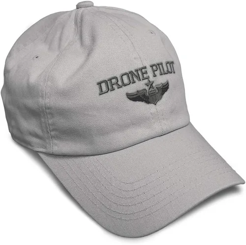 Vista 28 de Gorra de béisbol suave, dron, piloto, gris, bordado, insignias, ovnis, algodón, para papá veterano, sombreros para hombres y mujeres Aqua Design Only
