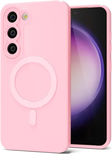 Vista 11 de Svanove Funda magnética de silicona para Samsung Galaxy S22, compatible con Magsafe, bonita funda para mujer, goma de gelatina brillante delgada
