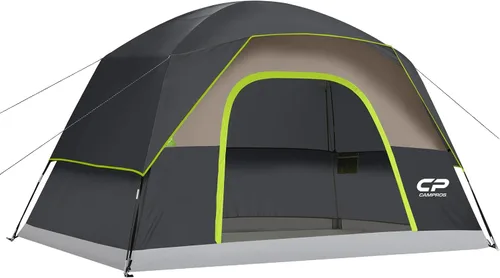 Vista 19 de CAMPROS CP Camping Tent 2/4/6 Person, Waterproof Windproof Double Layer Dome Tent, Easy Setup with Large Mesh Windows & Wide Door for Outdoor