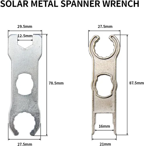 Vista 2 de ELFCULB 1 par de llaves de metal solar, herramientas de conector de panel solar, herramienta de montaje y desmontaje para sistema fotovoltaico solar