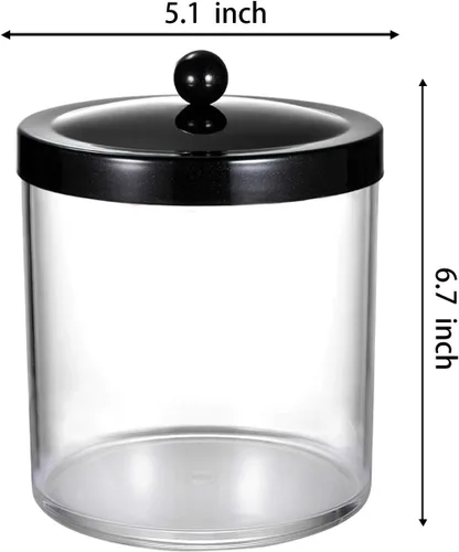 Vista 4 de SheeChung Tarro de Boticario Premium - Recipiente Contenedor Grande de Plástico Transparente de 50 Oz. con Tapa de Acero Inoxidable a Prueba