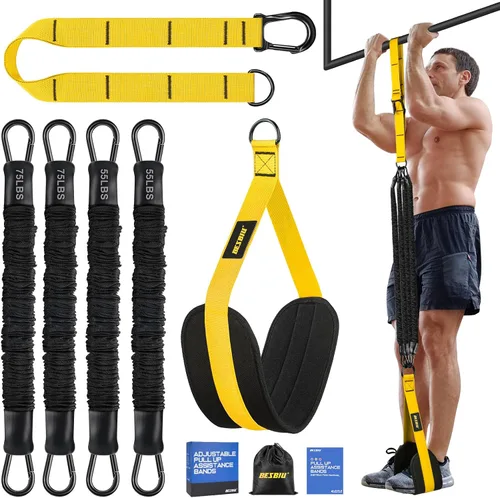 Vista 8 de Pull Up Assistance Bands 260lbs, Heavy Pull Up Bands Resistance Bands for Pull Ups Working Out with Feet Rest, Pull Up Bar Bands Assistance Bands