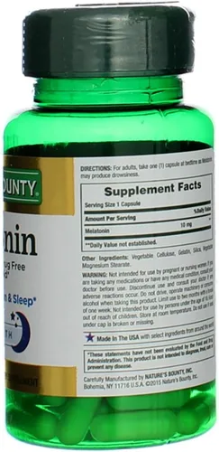 Vista 3 de Nature's Bounty Melatonina 10mg Cápsulas 60 ea (Paquete de 2)