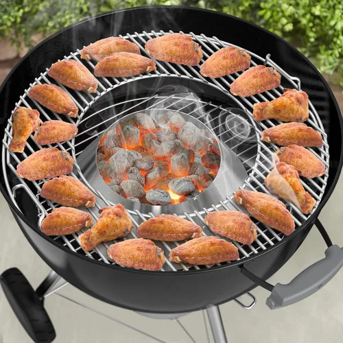 Vista 5 de onlyfire Soporte de Briquet de Carbón de Acero Inoxidable Barbacoa Whirlpool para Weber 26" Kettle Charcoal Grills