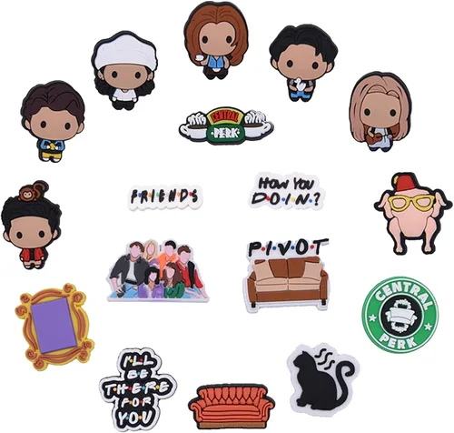 Vista 2 de Dijes de zapatos de anime, bonitos dijes de dibujos animados para zapatos, alfileres para zuecos y sandalias, pulseras para decoración de zapatos