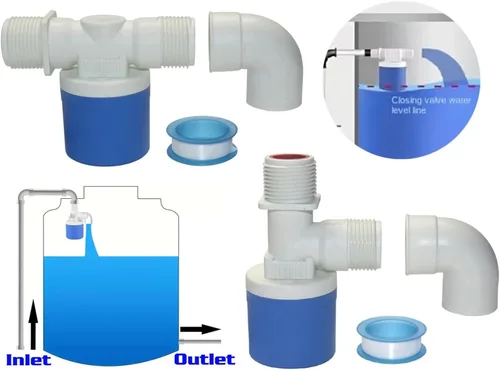 Vista 4 de 1PC Fully Automatic Water Level Control Float Valve, Shut-Off Mini(1",Side Water Inflow)