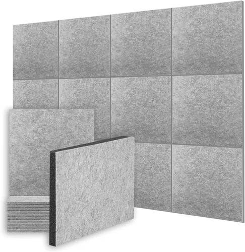 Vista 16 de AP1259 - Kit de 12 paneles de espuma autoadhesivos acústicos de alta calidad para estudio de grabación, cine en casa y oficina, tablero de espuma