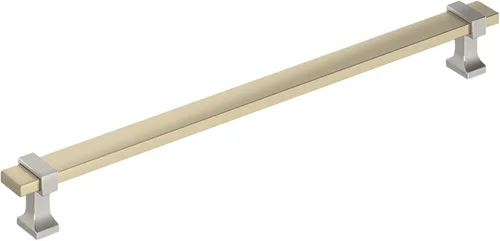 Vista 18 de Amerock Overton - Tirador para gabinete de 96 mm de centro a centro en acabado negro mate cepillado/bronce champán, BP36681BMBCZ