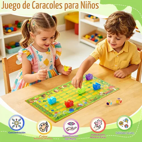 Vista 3 de Juego de carrera de caracoles, juego de mesa para niños de 3-8, 2-6
