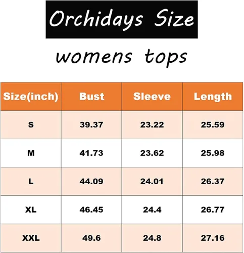 Vista 5 de Orchidays Sudaderas casuales con cuello redondo para mujer, de manga larga, lindas camisetas tipo túnica, holgadas