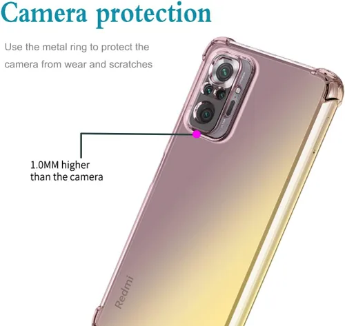 Vista 4 de Para Redmi Note 10 Pro (4G)/Redmi Note 10 Pro Max M2101K6G, lindo gradiente claro delgado a prueba de golpes suave flexible TPU trasero cubierta