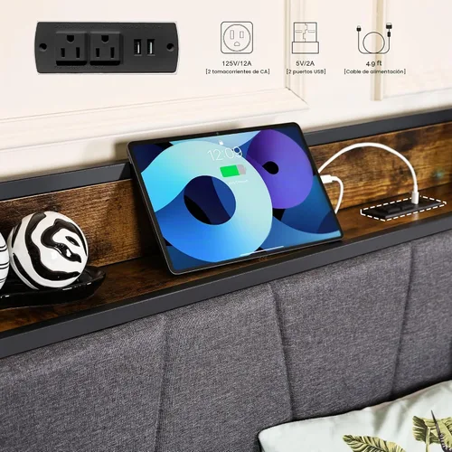 Vista 7 de Sofá cama individual con nido, moderno sofá cama individual, marco de cama de metal resistente con cabecera tapizada para sala de estar, dormitorio