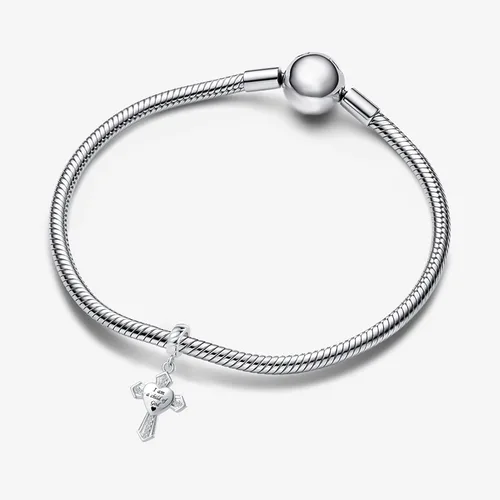 Vista 2 de Abalorio colgante religioso con dije de cruz con Dios, todas las cosas son posibles, se adapta a pulseras Pandora