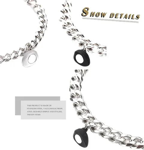 Vista 5 de Pulseras magnéticas a juego para parejas amistad mejor amiga madre hija hermana novio y novia 2 para él y ella relación amorosa Bff cadena