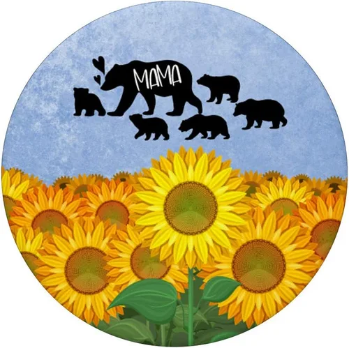 Vista 3 de Mama Bear 5 cachorros girasol campo azul agarre teléfono para mamá PopSockets PopGrip: agarre intercambiable para teléfonos y tabletas
