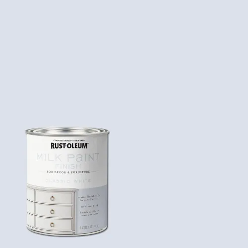 Vista 2 de Rust-Oleum 331049 - Pintura de acabado mate, 32 onzas líquidas (paquete de 1), color blanco clásico