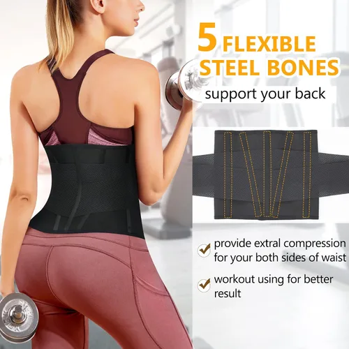 Vista 5 de AOSBOEI Entrenador de cintura para mujer, faja reductora de cintura para entrenamiento debajo del busto, control de abdomen, reloj de arena, faja