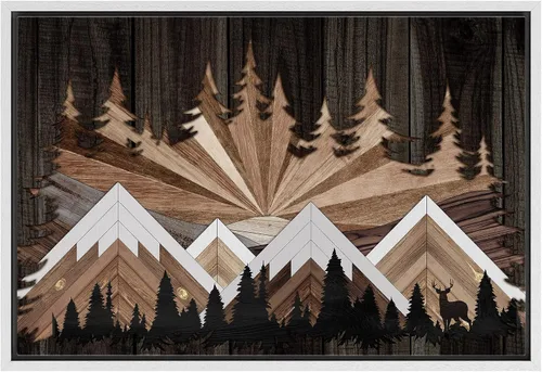 Vista 21 de IDEA4WALL Lienzo enmarcado para pared, decoración occidental, collage de polígonos de diamantes, paneles geométricos abstractos de madera, arte