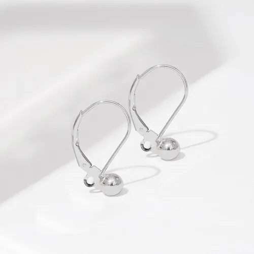Vista 5 de Tienda Essentials Aretes de plata de ley con palanca de bola (anteriormente colección Tienda)