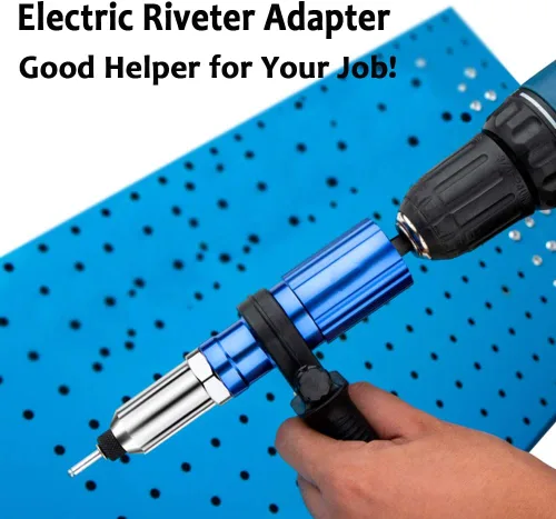 Vista 7 de Kit adaptador de pistola de remache eléctrica, herramienta de taladro de remachado inalámbrico con 4