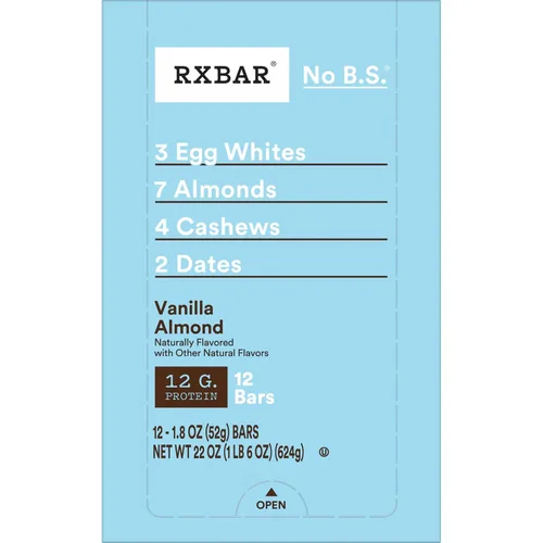 Vista 9 de RXBAR Barras de proteínas, aperitivo de proteínas, barras de aperitivos, vainilla almendra, caja de 22 onzas (12 unidades)