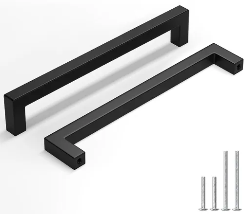 Vista 19 de homdiy Paquete de 1 tirador de gabinete negro mate de 3 pulgadas, manijas de cajón de acero inoxidable, manijas de cajón de acero inoxidable