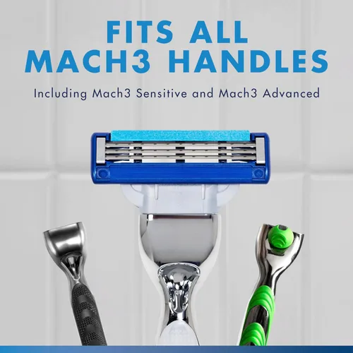 Vista 3 de Gillette Mach3 Turbo Razor para hombres, 17 recambios de cuchillas, regalos navideños para hombres