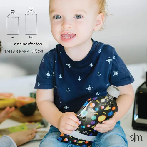 Vista 4 de Simple Modern Bolsas reutilizables para alimentos de bebé para niños pequeños Plástico libre de BPA, apto para alimentos, apto para congelador