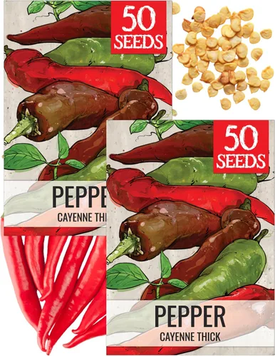 Vista 103 de Seed Needs - Semillas de pimiento arcoíris para plantar verduras, 1 paquete