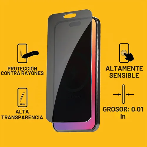 Vista 4 de DEWALT Paquete de 2 protectores de pantalla de privacidad resistentes para iPhone 13 Pro Max/14 Plus, protección de sensor, compatible con isla