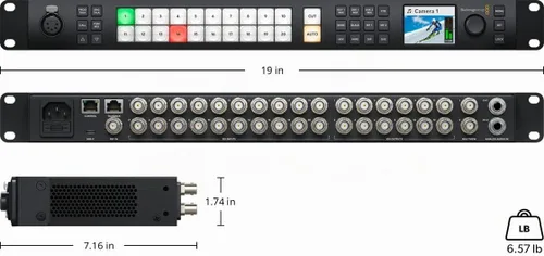 Vista 5 de Blackmagic Design ATEM 2 M/E Constellation HD - Conmutador de producción en vivo con cable de alimentación de 6 pies y paquete de 5 bridas de cable