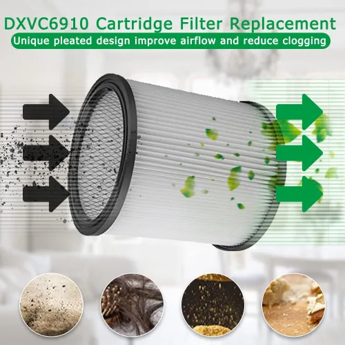 Vista 6 de DXVC6910 Filtro de reemplazo para aspiradoras DEWALT de 6 a 16 galones DXV06P DXV09P DXV10P DXV10PL DXV10SA DXV12P DXV14P DXV16P húmedas/secas