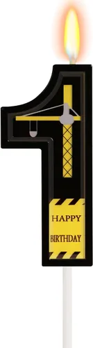 Vista 10 de Vela de cumpleaños número 1 de coches de carreras, decoraciones