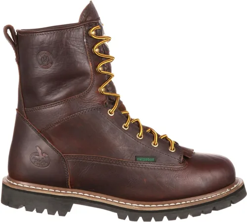 Vista 8 de Botas de trabajo impermeables para hombre Georgia Boot con cordones de punta a punta