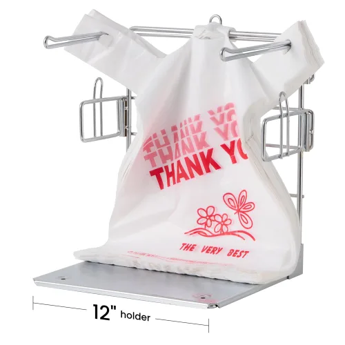 Vista 3 de HY Platree - Bolsas grandes para camisetas blancas, 12 x 7 x 22 pulgadas, 400 unidades, 17 micrófonos, lisas con asas, hechas en Corea