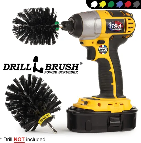 Vista 4 de Cepillo de parrilla Power Scrubber – Removedor de óxido y removedor de graffiti para concreto – Cepillo limpiador de parrilla – Sin cepillo de Negro