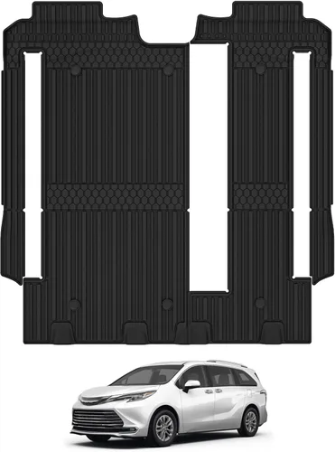 Vista 15 de 3W Alfombrillas para Toyota Sienna 2021-2026 LE/XLE (solo para 8 asientos), revestimiento de suelo TPE para todo tipo de clima, ajuste personalizado