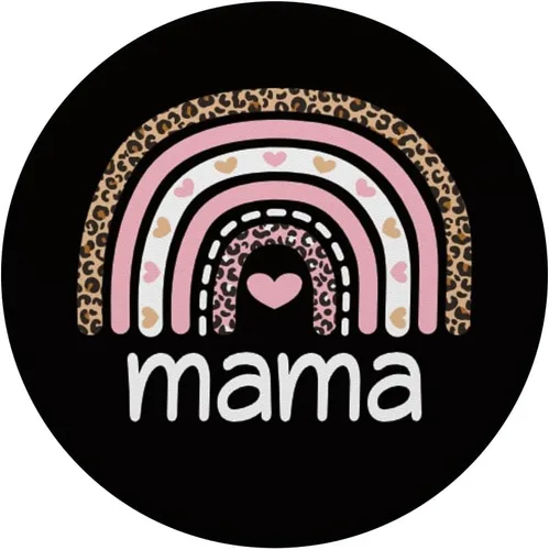 Vista 3 de PopSockets intercambiables con diseño de corazón rosa y estampado de leopardo para mamá, guepardo, negro