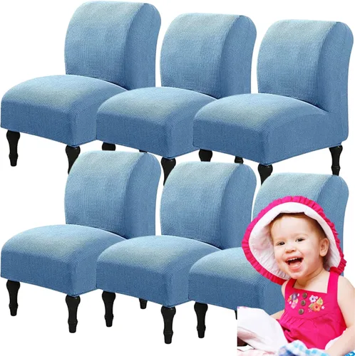 Vista 46 de Fundas elásticas para silla sin brazos, extraíbles y lavables, de elastano jacquard sin reposabrazos, protector de muebles para sala de estar, Verde